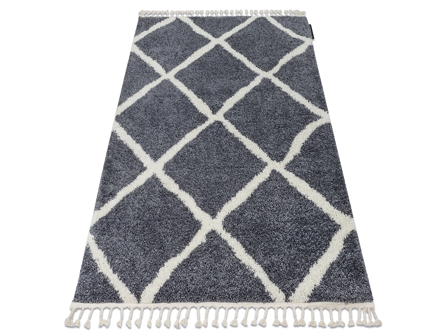 Tapijt BERBER CROSS B5950 grijskleuring / witrand , Barber , marokkaan 240x330 cm