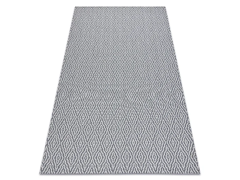 Teppich CASA ÖKO SISAL Boho Diamanten 22084 Anthrazit / sahne 114x170 cm
