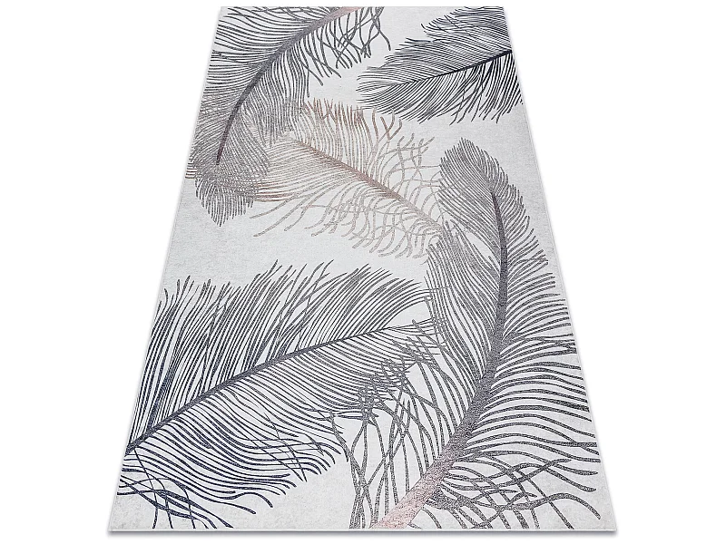 Alfombra lavable ANDRE 1147 Plumas, antideslizante - beige 160x220 cm