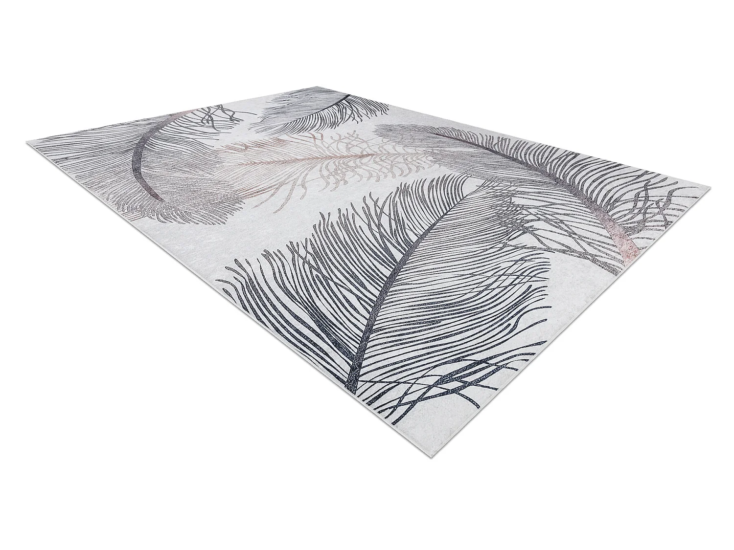 ANDRE 1147 tapijt wasbaar veren, vintage antislip - beige 160x220 cm