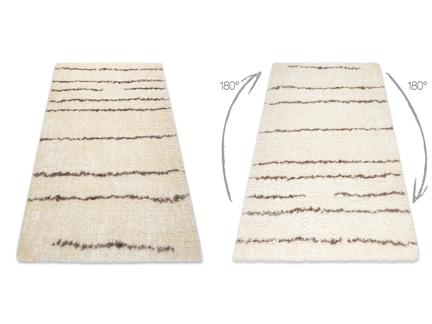 Tapijt FLUFFY 2371 shaggy riemen room / beige 160x220 cm