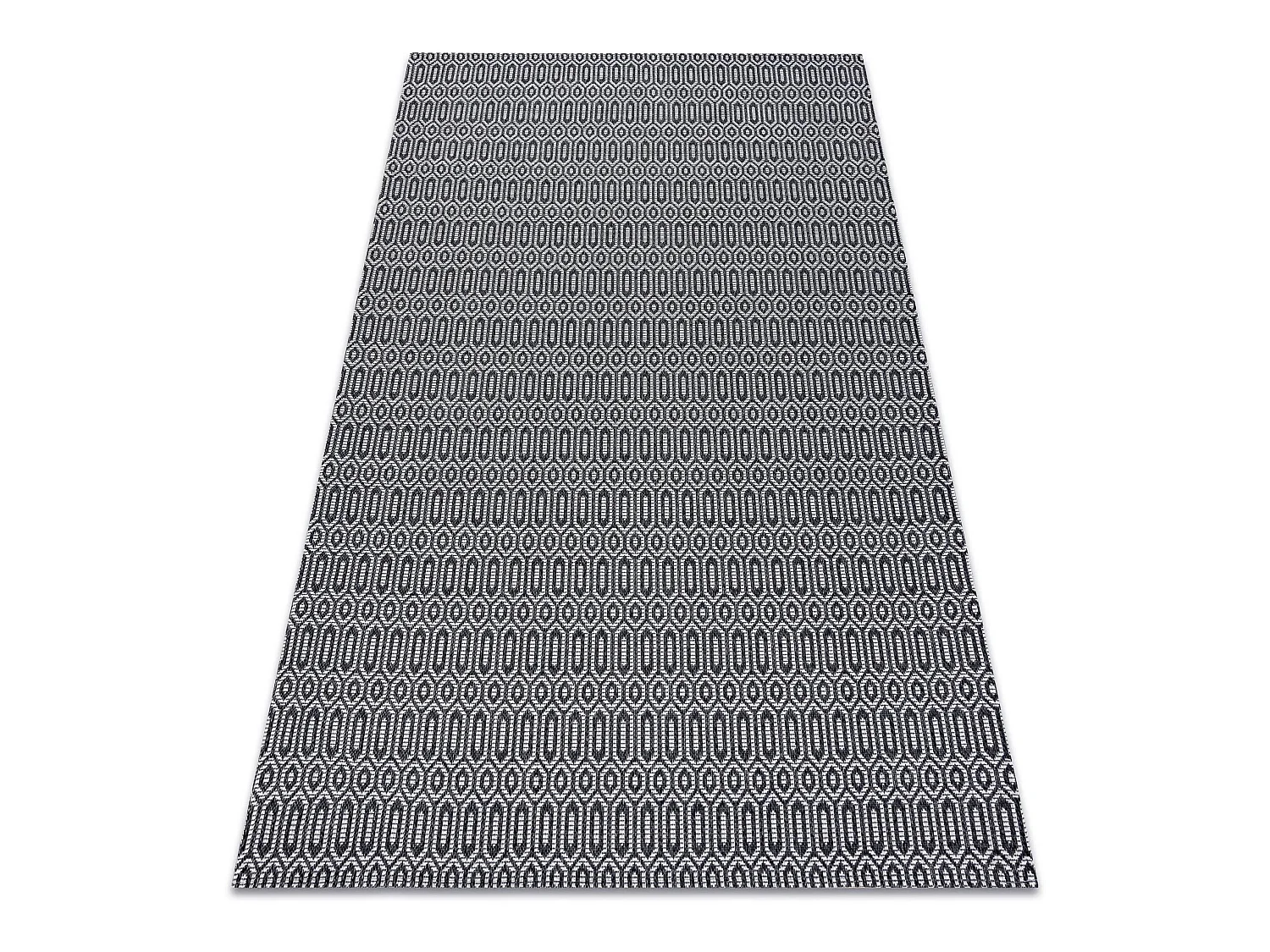 Tapis CASA ECO SIZAL BOHO  œillets 22075 noir / gris, tapis en coton  75x150 cm