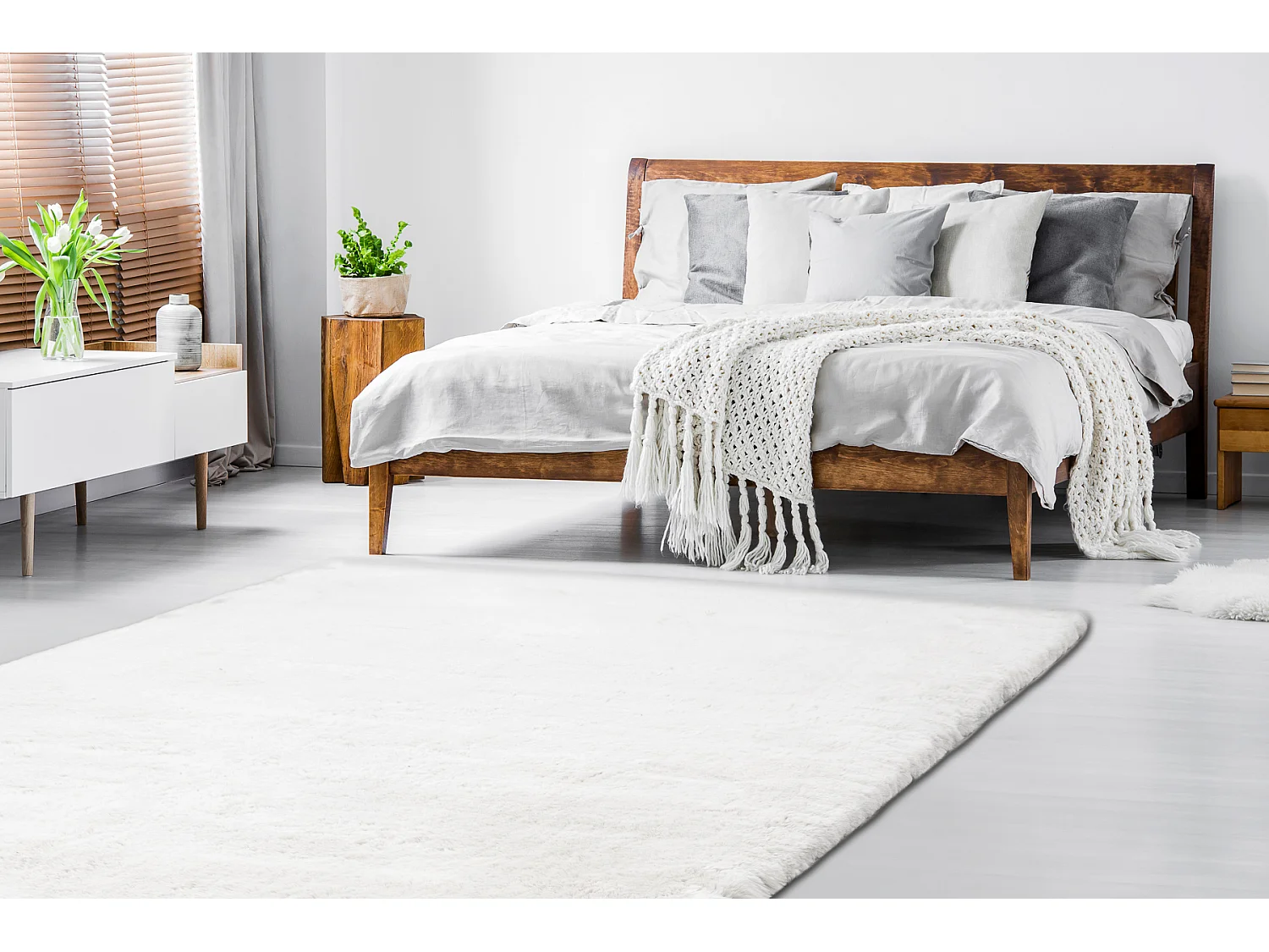 Tapijt TEDDY Shaggy ivoor zeer dik, pluche, anti slip, Wasbaar  160x220 cm