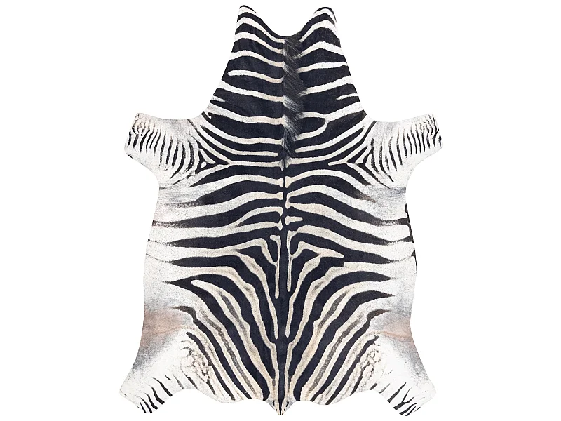Teppich Künstliches Rindsleder, Zebra G5128-1 weiß schwarz Leder 100x150 cm