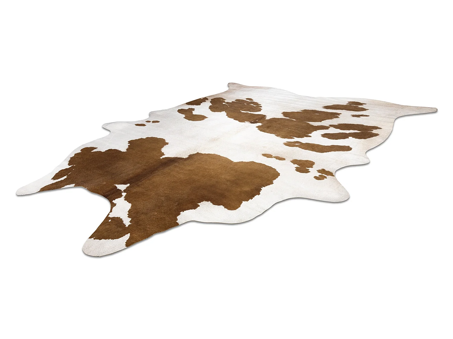 Alfombra Cuero de vaca artificial, Vaca G5069-2 blanco Cuero marrón 100x150 cm
