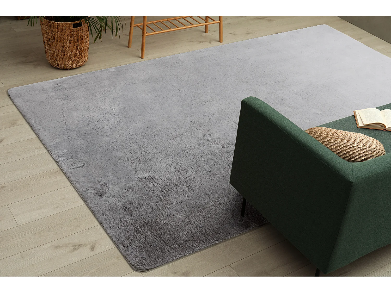 Moderner Waschteppich POSH Shaggy, plüschig, dick Antirutsch grau  120x160 cm