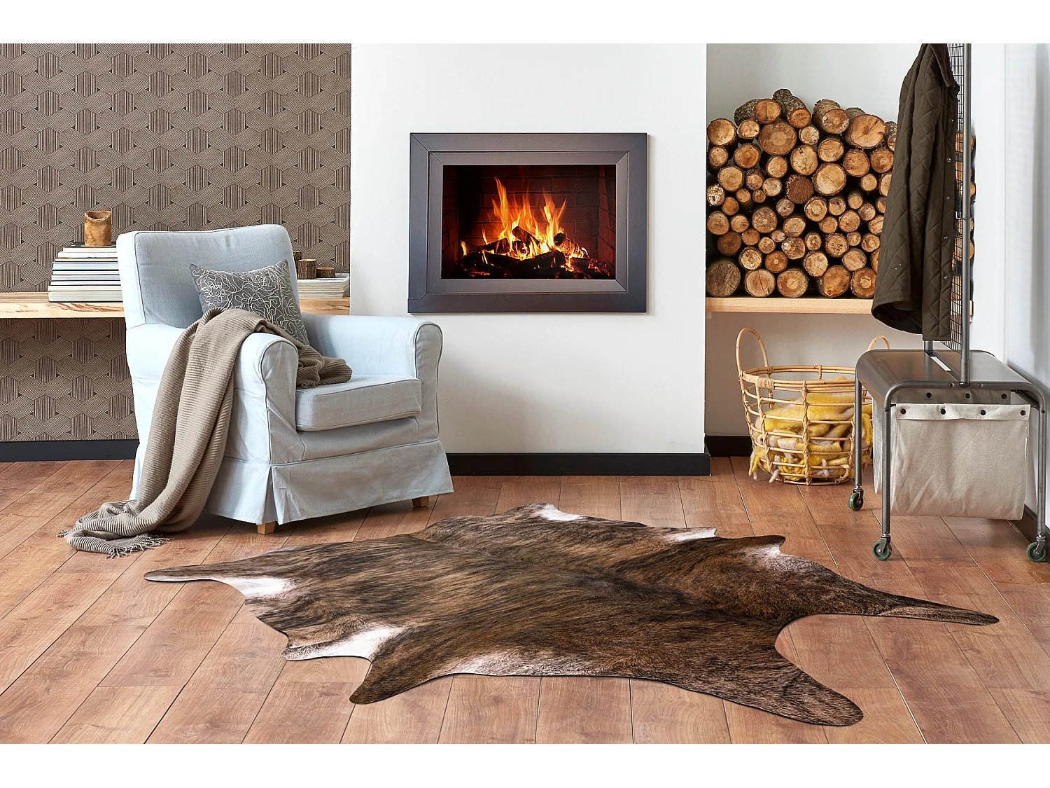 Dywan Sztuczna Skóra Bydlęca, Krowa G5072-1 Brązowa skórka 180x220 cm