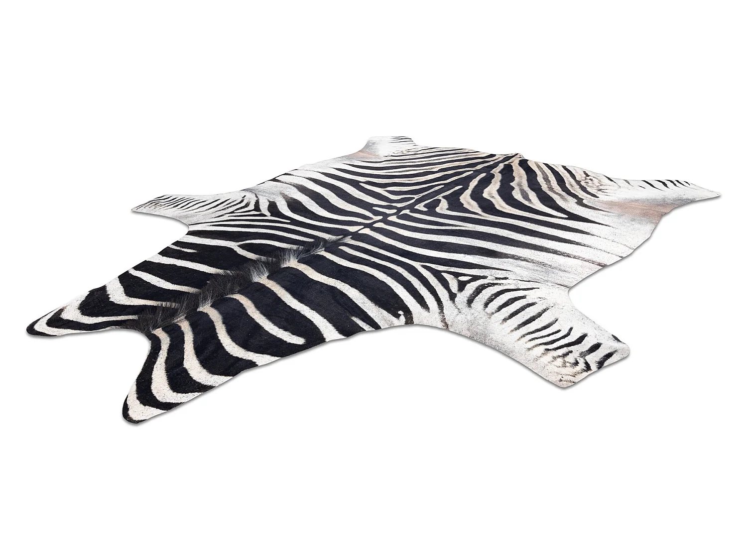 Couro de Vaca Artificial para Tapete, Zebra G5128-1 Branco Preto 155x195 cm