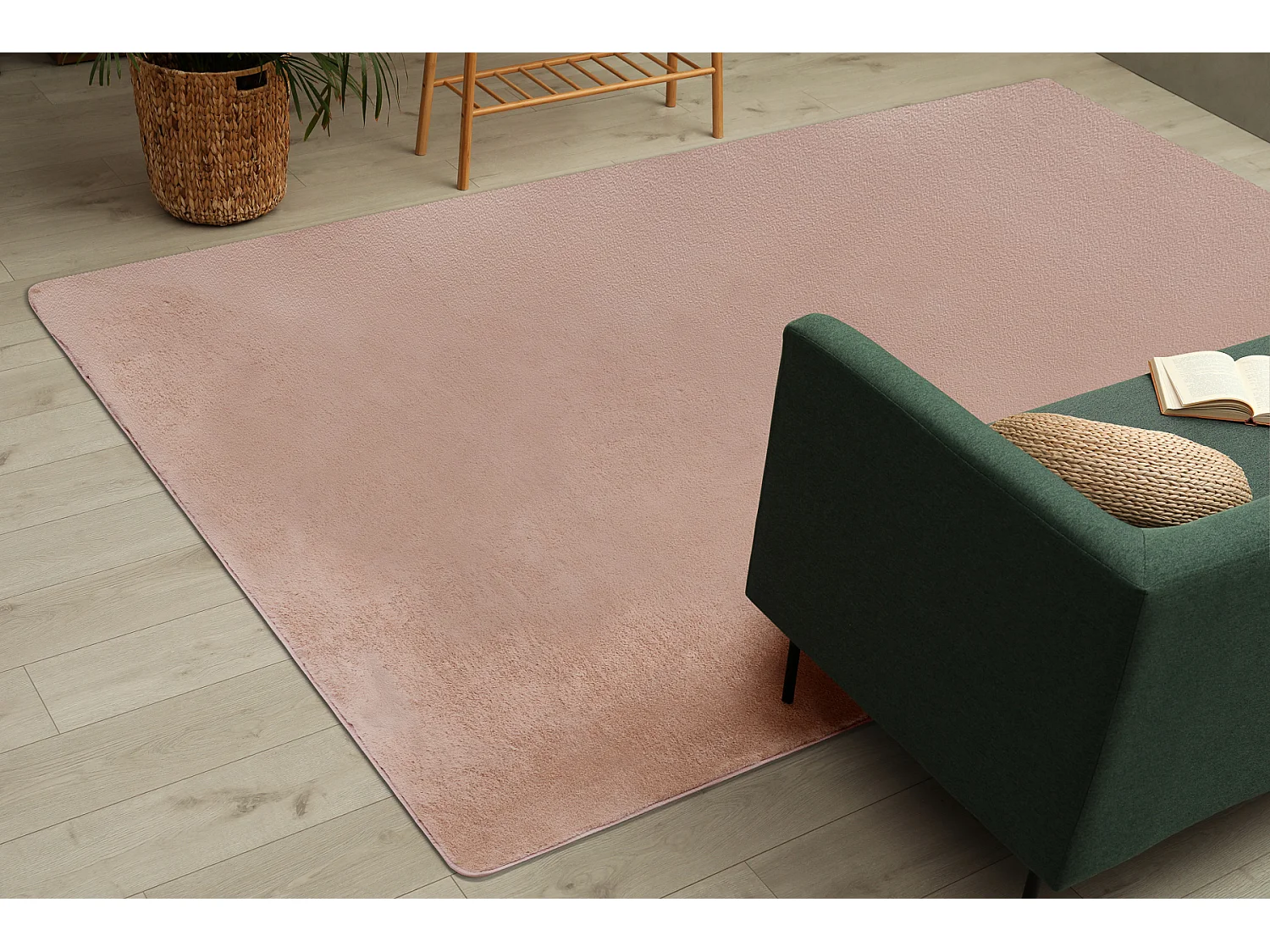Modern wastapijt POSH shaggy, pluche, dik anti-slip roze 120x160 cm