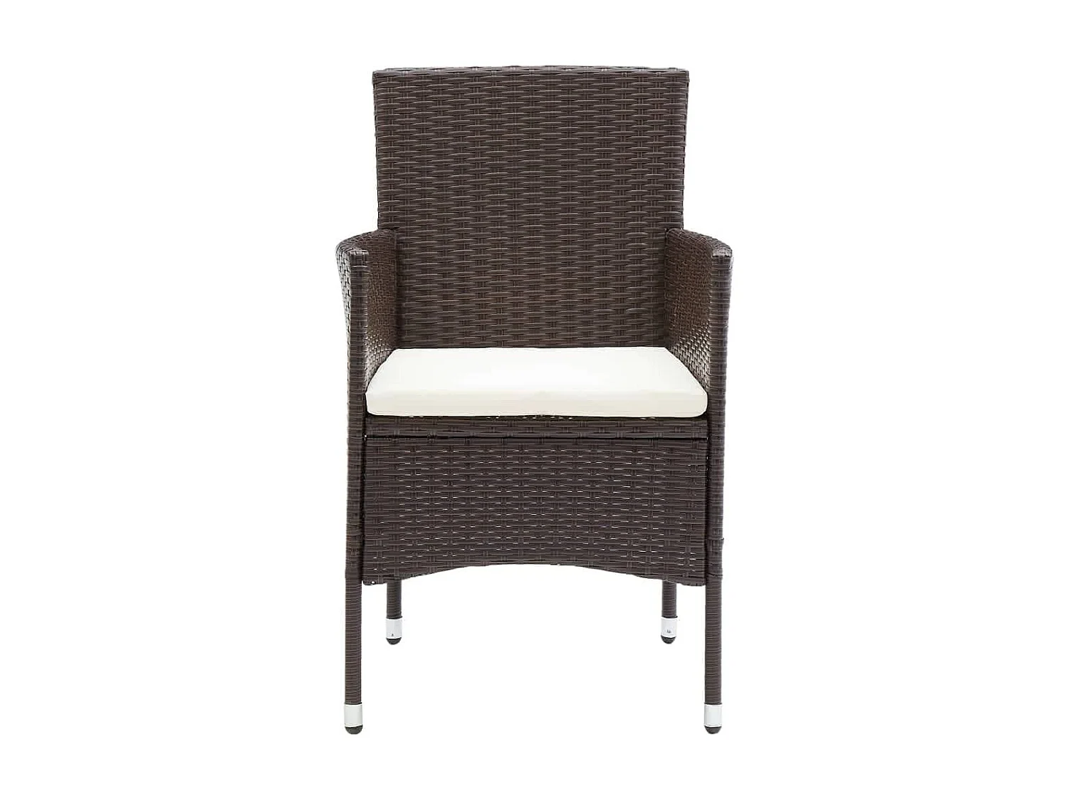 Meubles à dîner de jardin et coussins 5 pcs Poly rotin Marron 3