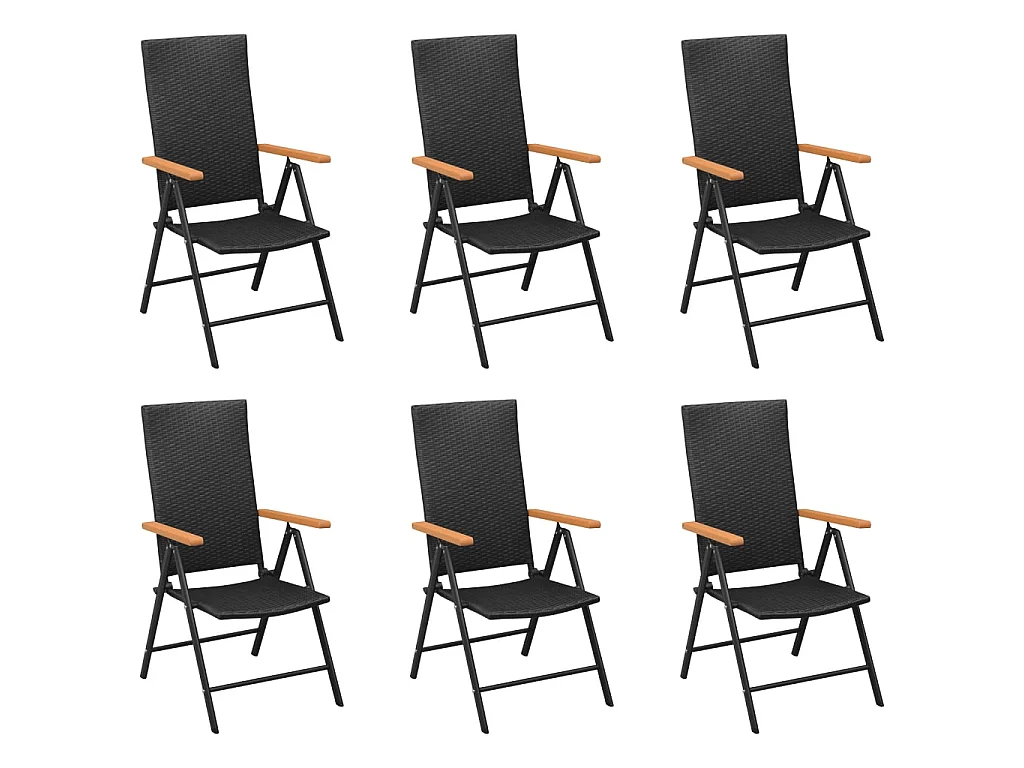 Ensemble de salle à manger de jardin 7 pcs Noir et marron 5