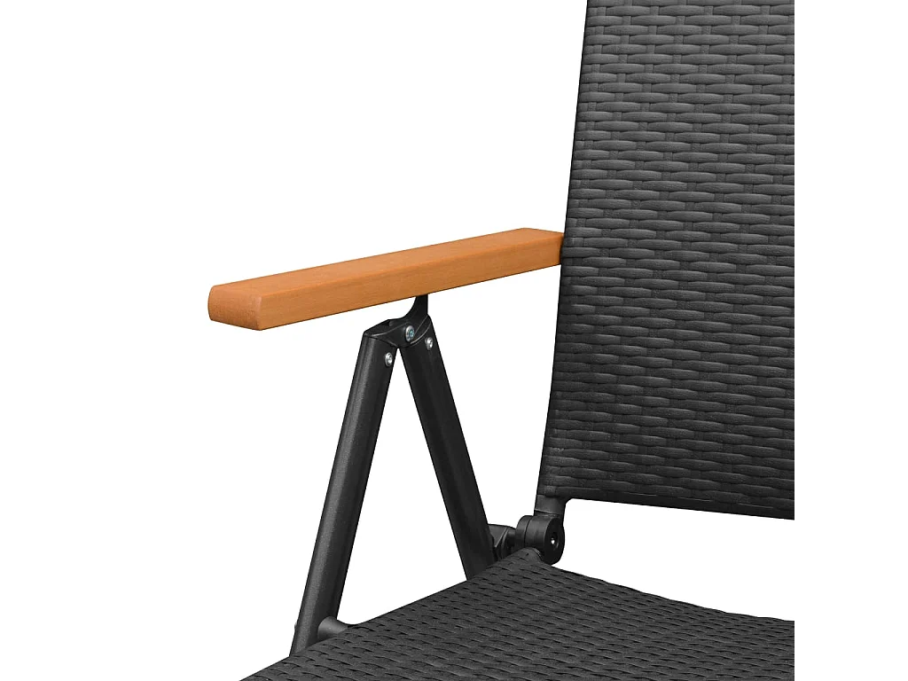 Ensemble de salle à manger de jardin 7 pcs Noir et marron 5