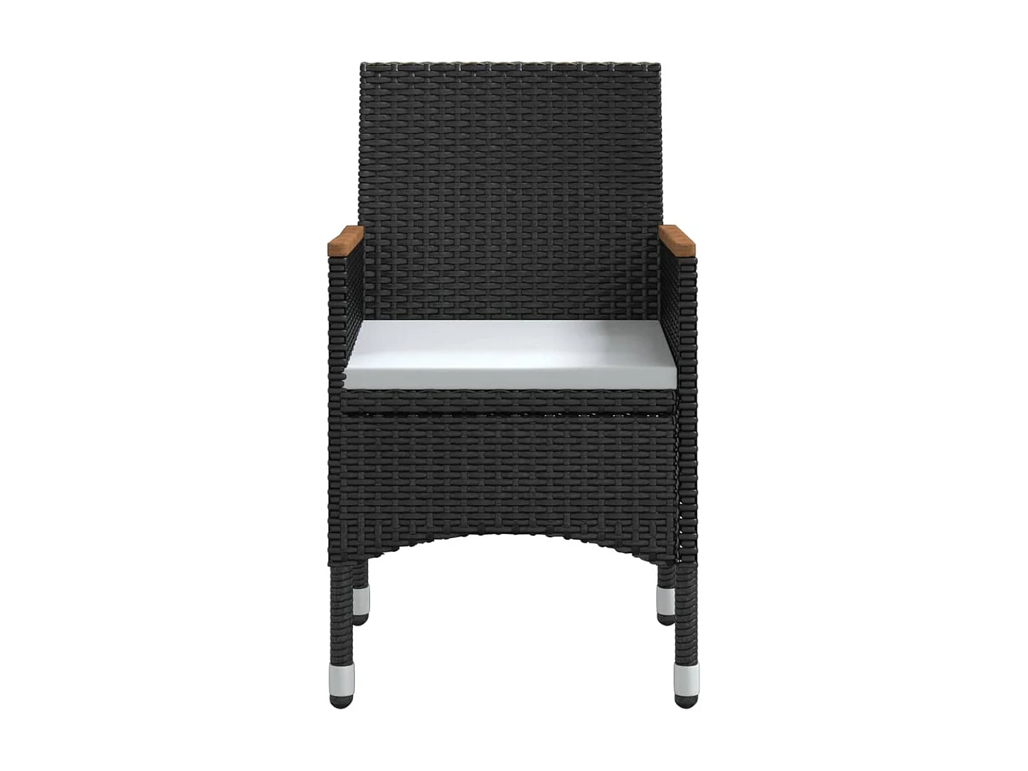 Mobilier de salle à manger d'extérieur avec coussins 3 pcs Noir