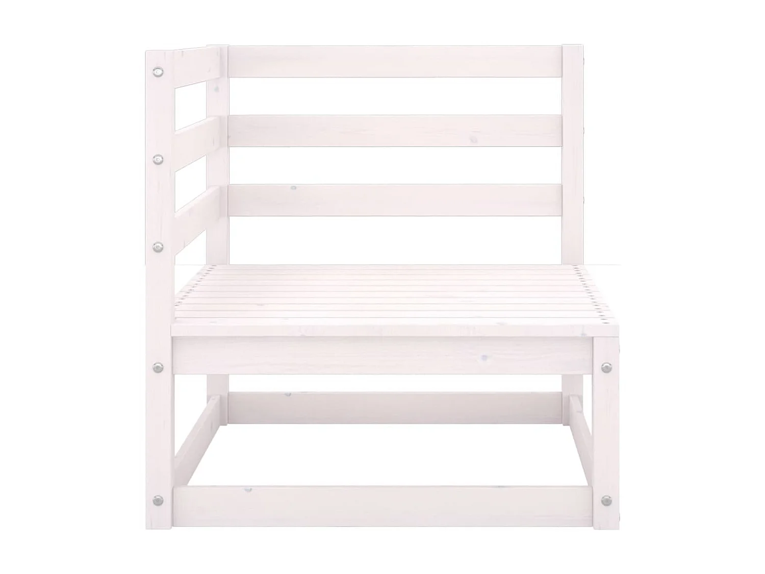 Canapé d'angle de jardin Blanc Bois de pin massif 2