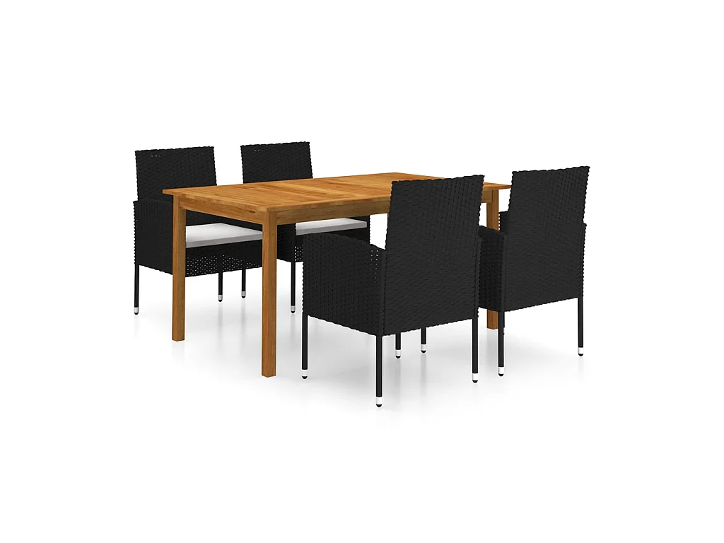 Ensemble de salle à manger de jardin 5 pcs Noir 72