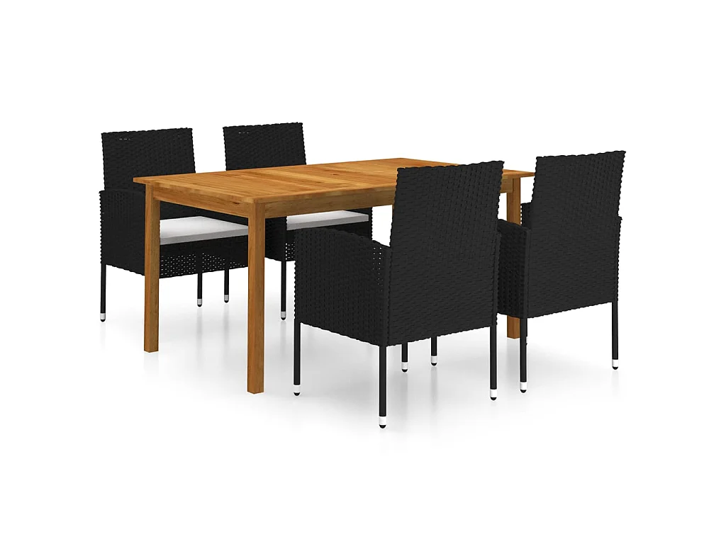 Ensemble de salle à manger de jardin 5 pcs Noir 72