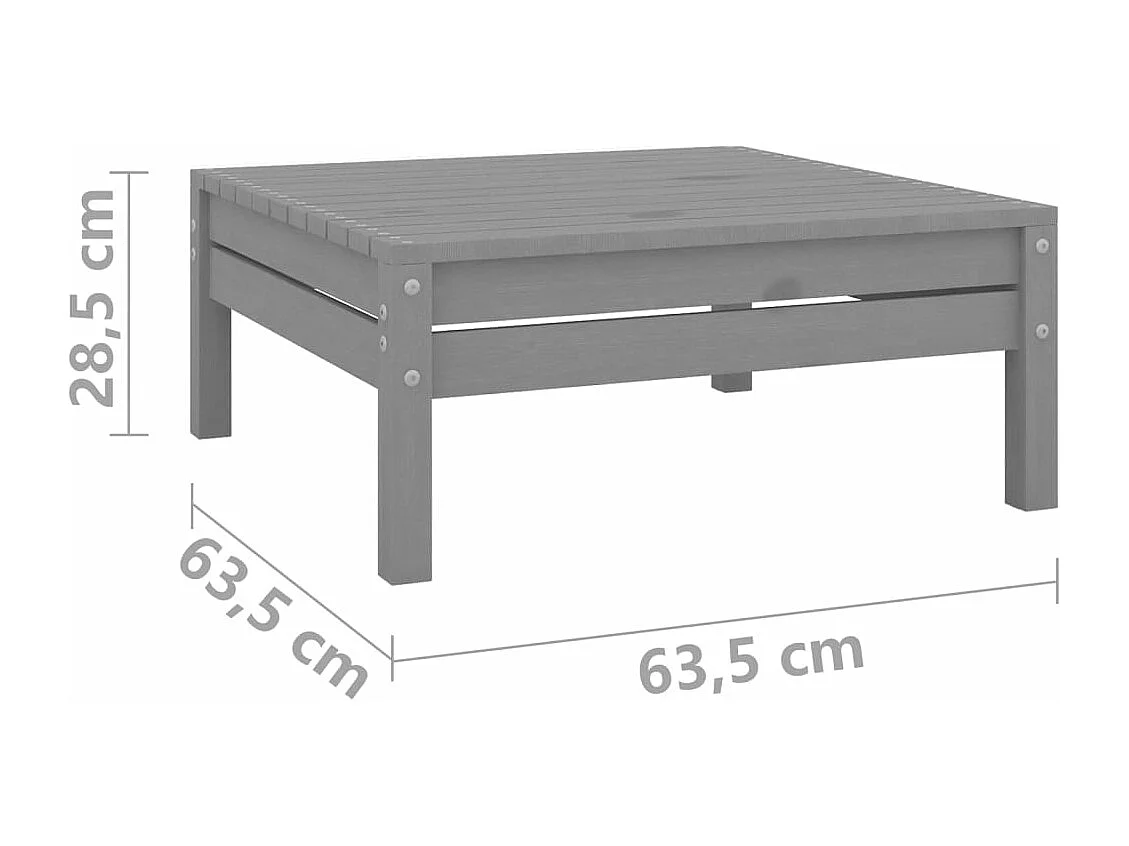 Salon de jardin 7 pcs Bois de pin massif Gris 5