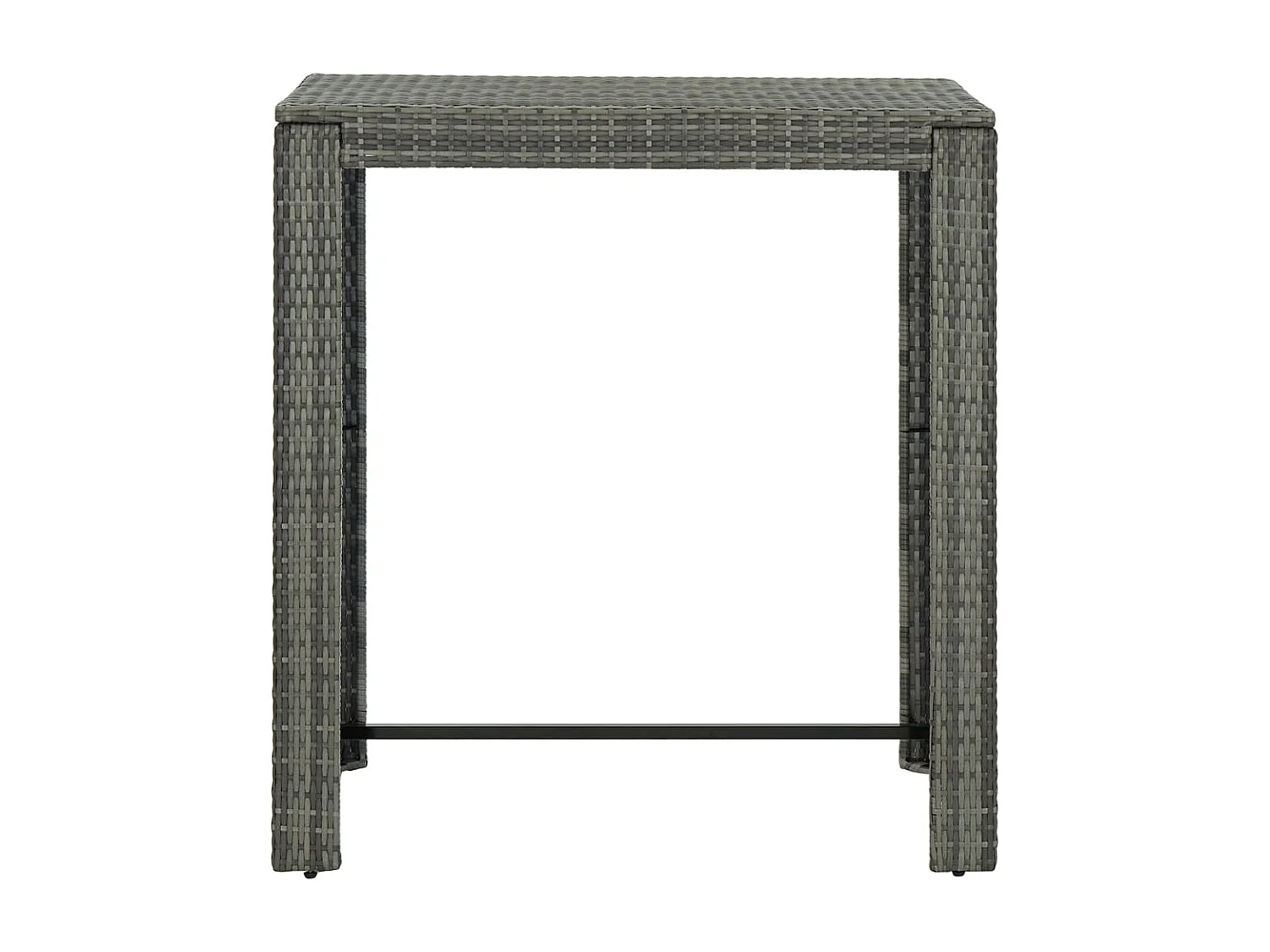 Jeu de bar de jardin 5 pcs avec accoudoirs Résine tressée Gris 2