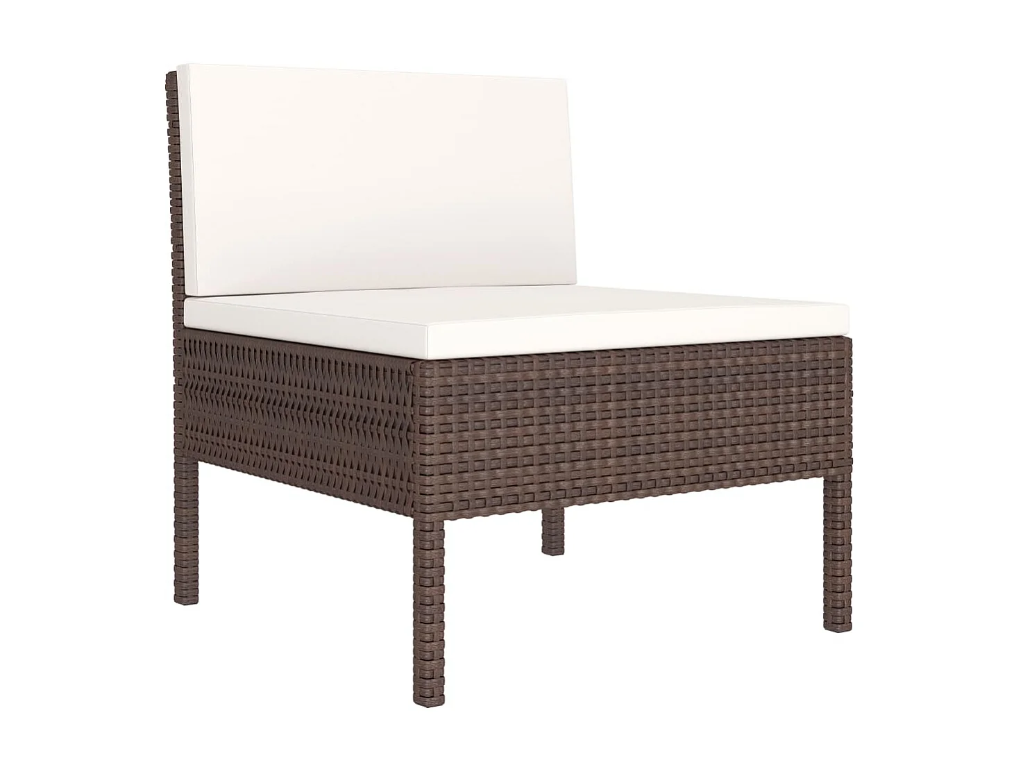 Salon de jardin 2 pcs avec coussins Résine tressée Marron 5