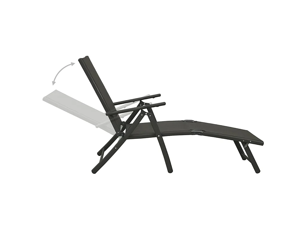 Salon de jardin 3 pcs Textilène et aluminium Noir