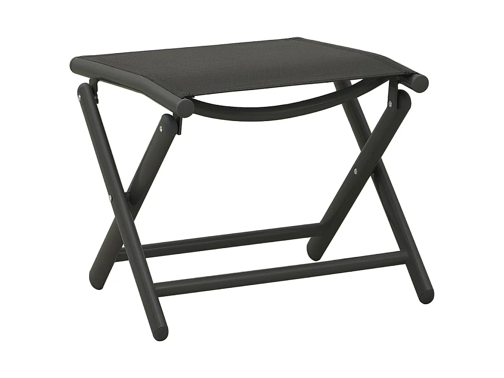 Salon de jardin 3 pcs Textilène et aluminium Noir