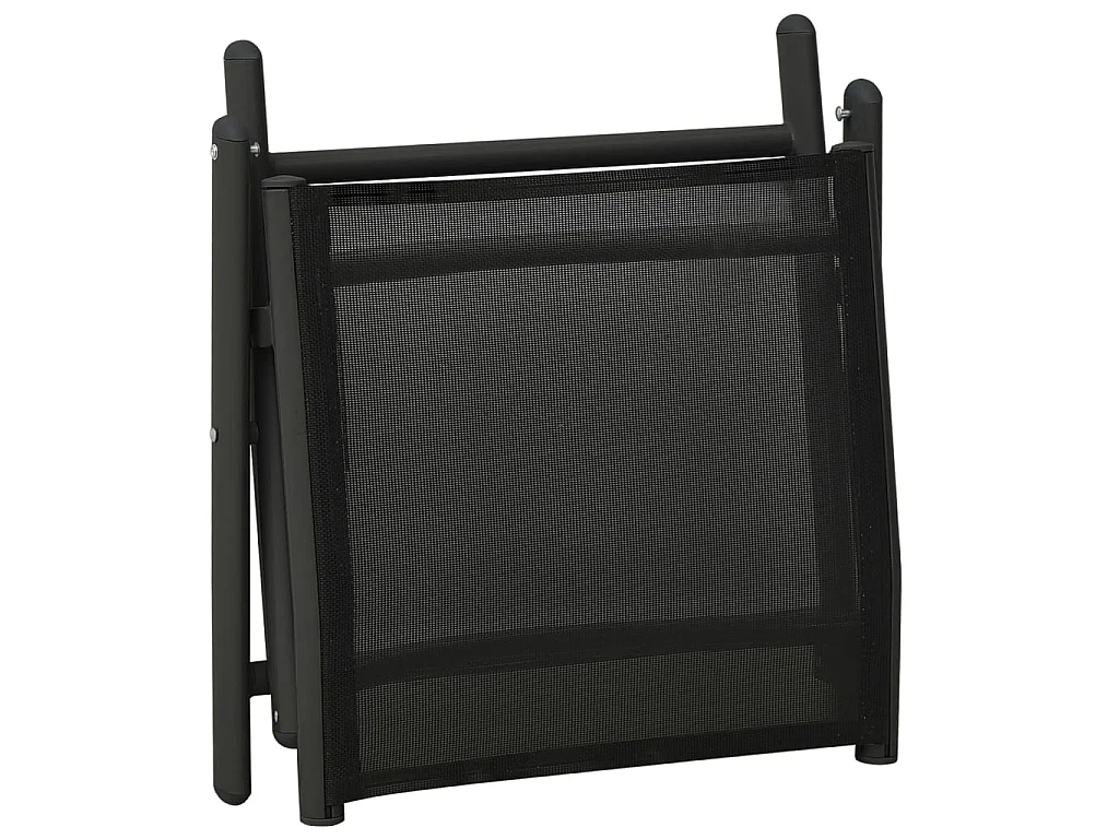 Salon de jardin 3 pcs Textilène et aluminium Noir