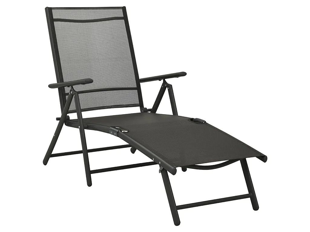 Salon de jardin 3 pcs Textilène et aluminium Noir