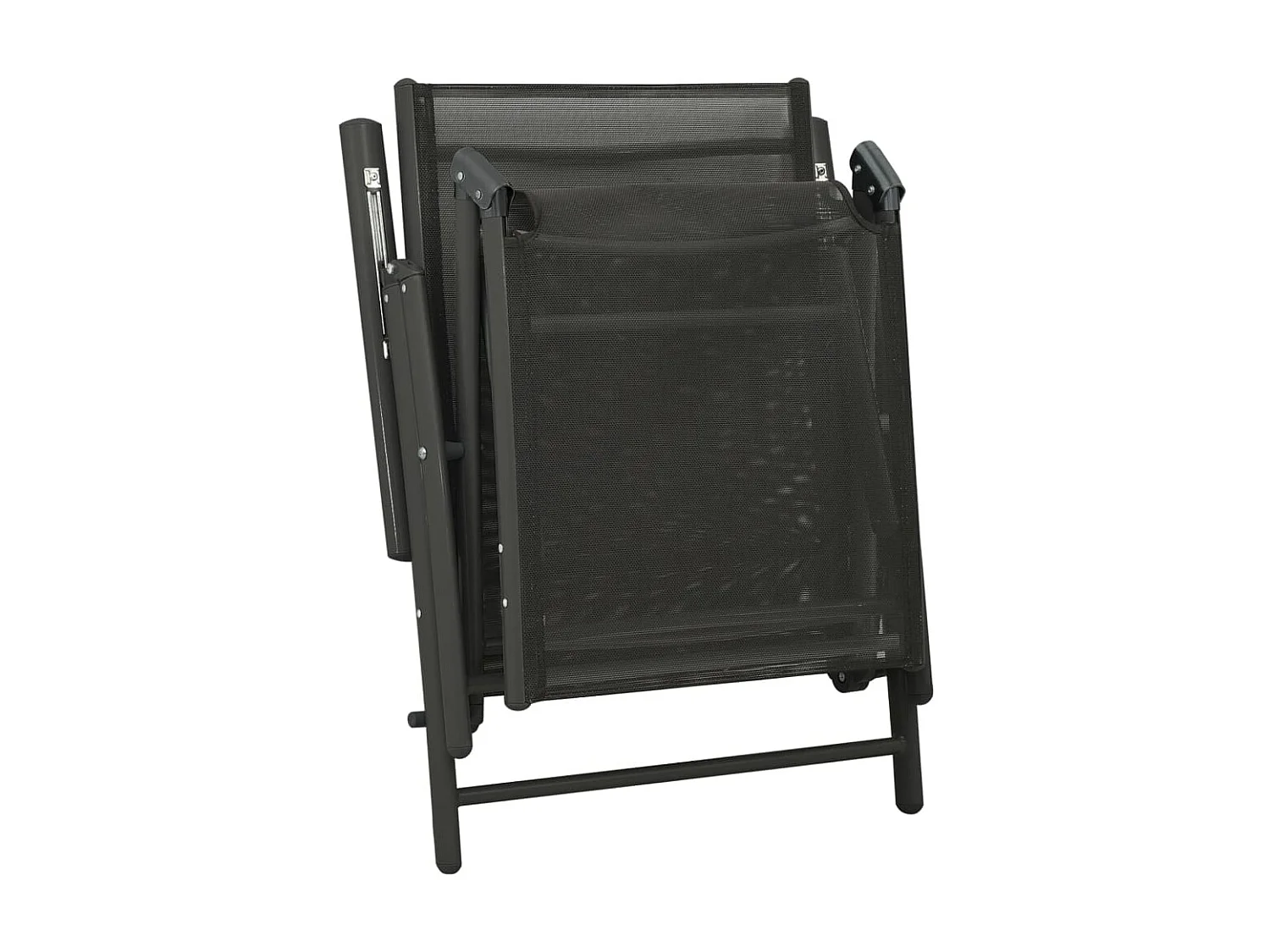 Salon de jardin 3 pcs Textilène et aluminium Noir