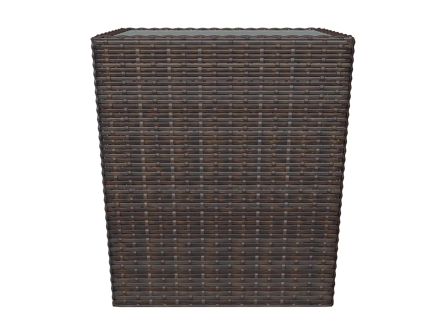 Ensemble de bistro 3 pcs Résine tressée et verre trempé Marron 2