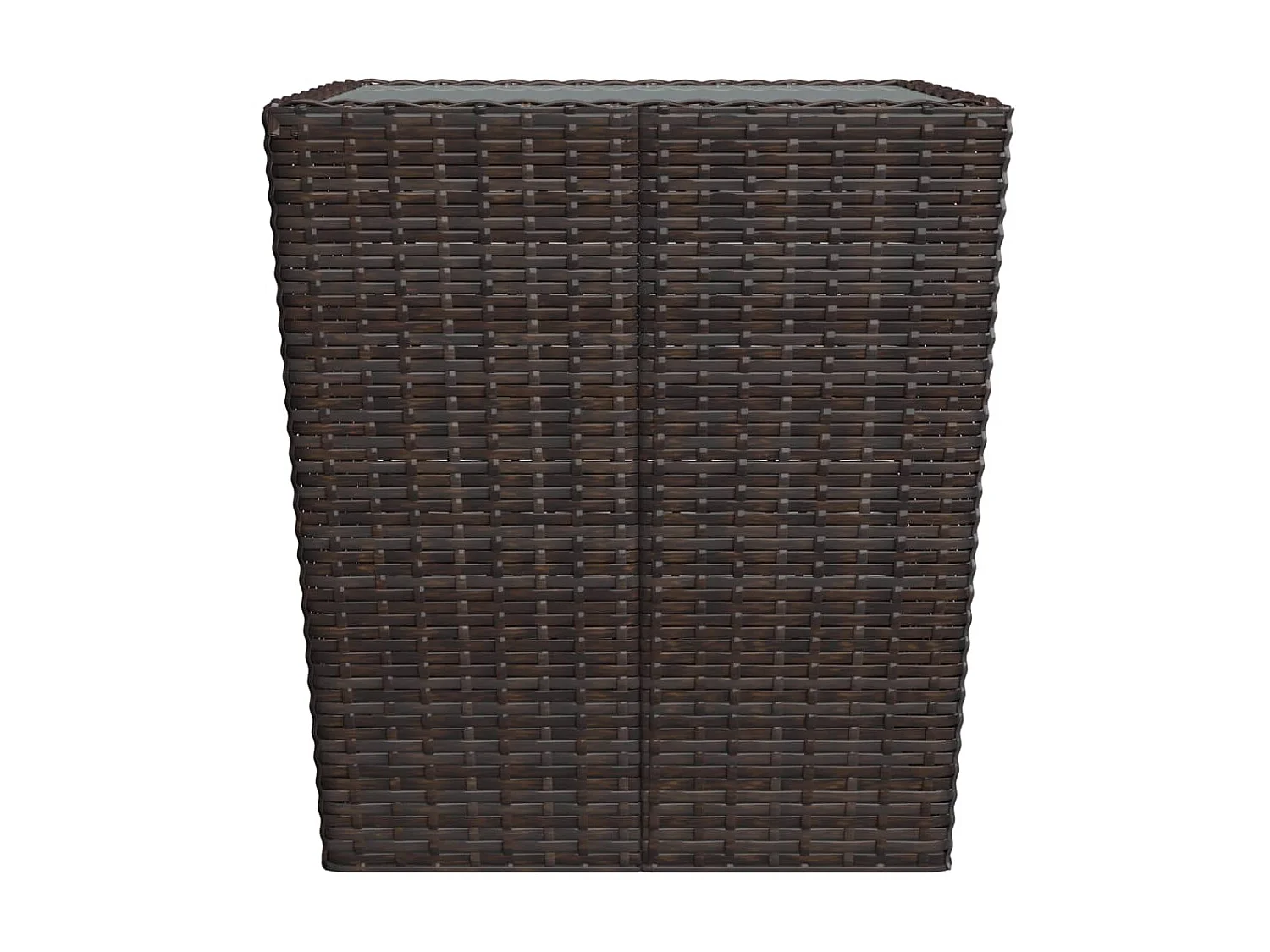 Ensemble de bistro 3 pcs Résine tressée et verre trempé Marron 2