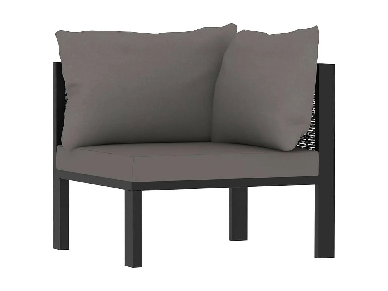 Salon de jardin 9 pcs avec coussins Résine tressée Anthracite