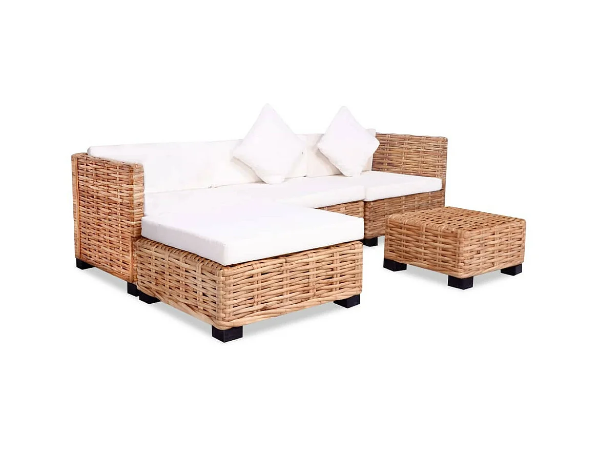 Jeu de canapés 14 pcs Rotin naturel