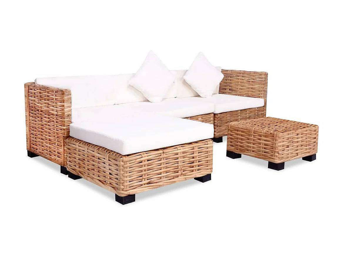 Jeu de canapés 14 pcs Rotin naturel