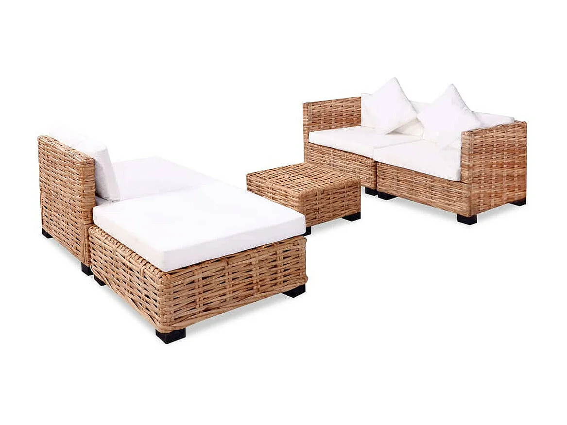 Jeu de canapés 14 pcs Rotin naturel