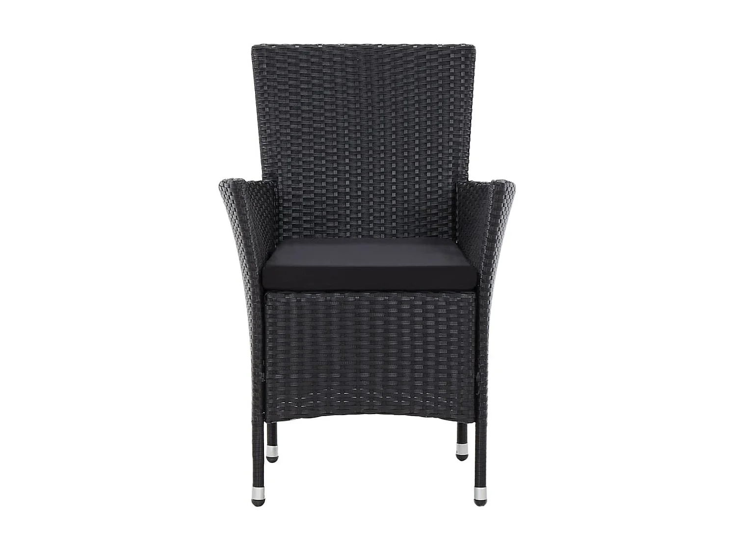 Mobilier à dîner de jardin 5pcs et coussins Résine tressée Noir 3