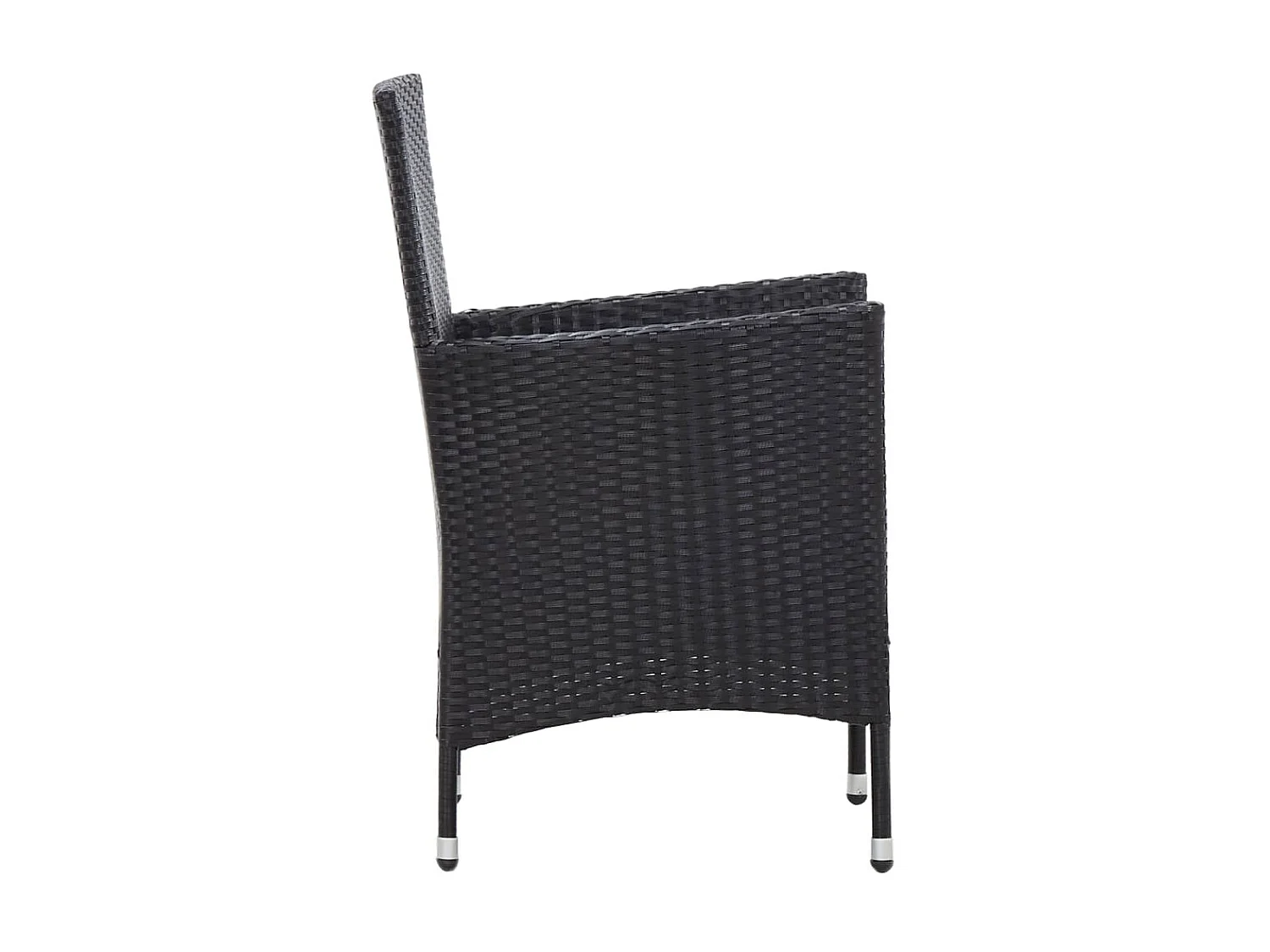 Mobilier à dîner de jardin 5pcs et coussins Résine tressée Noir 3