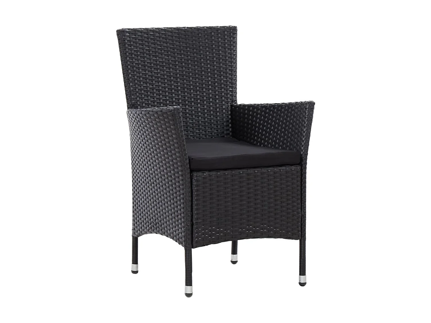 Mobilier à dîner de jardin 5pcs et coussins Résine tressée Noir 3
