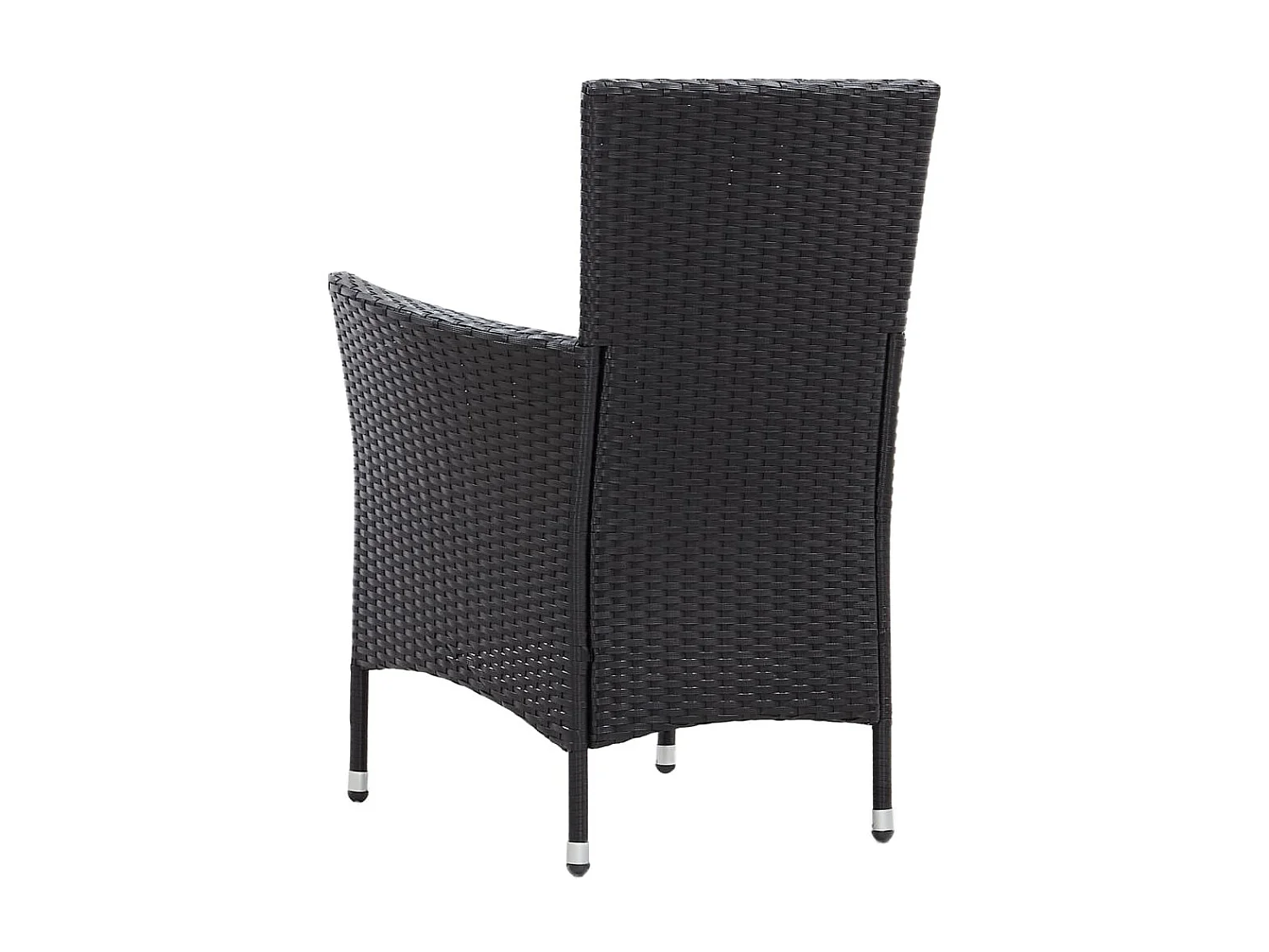 Mobilier à dîner de jardin 5pcs et coussins Résine tressée Noir 3