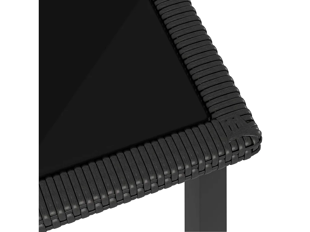 Ensemble de salle à manger de jardin 5 pcs Résine tressée Noir 2