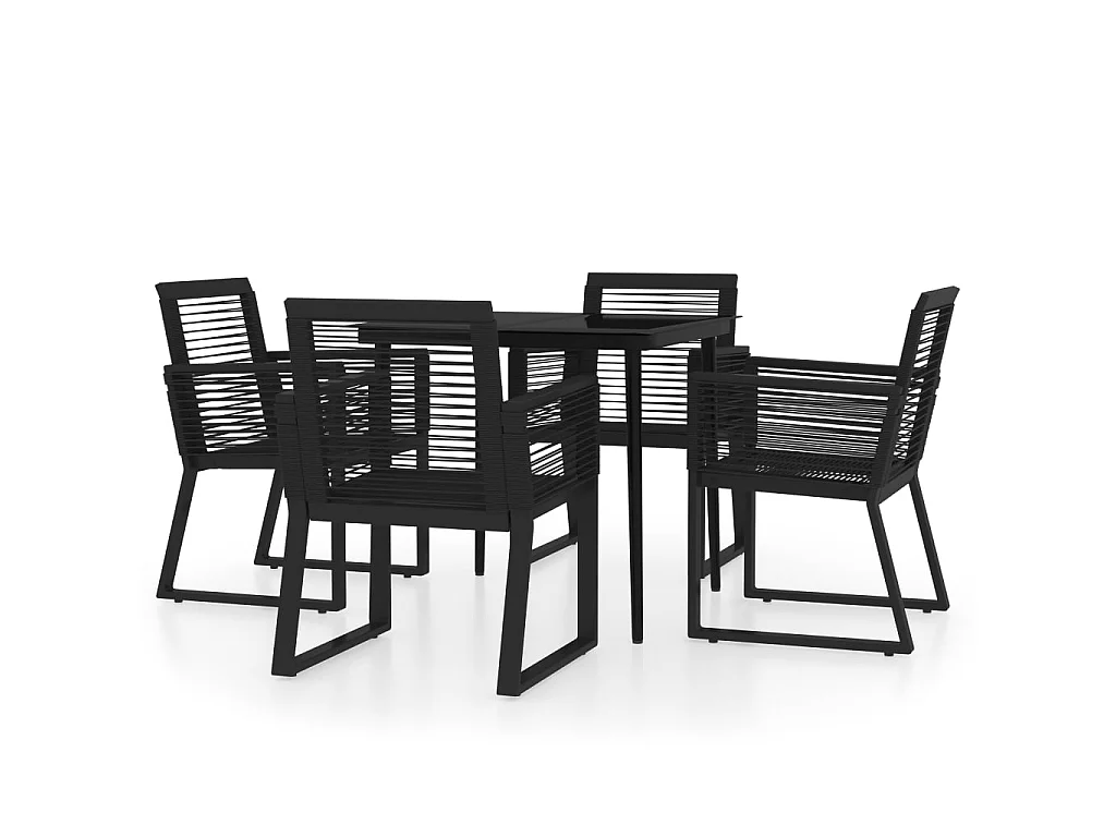 Ensemble de salle à manger de jardin 5 pcs Noir 26