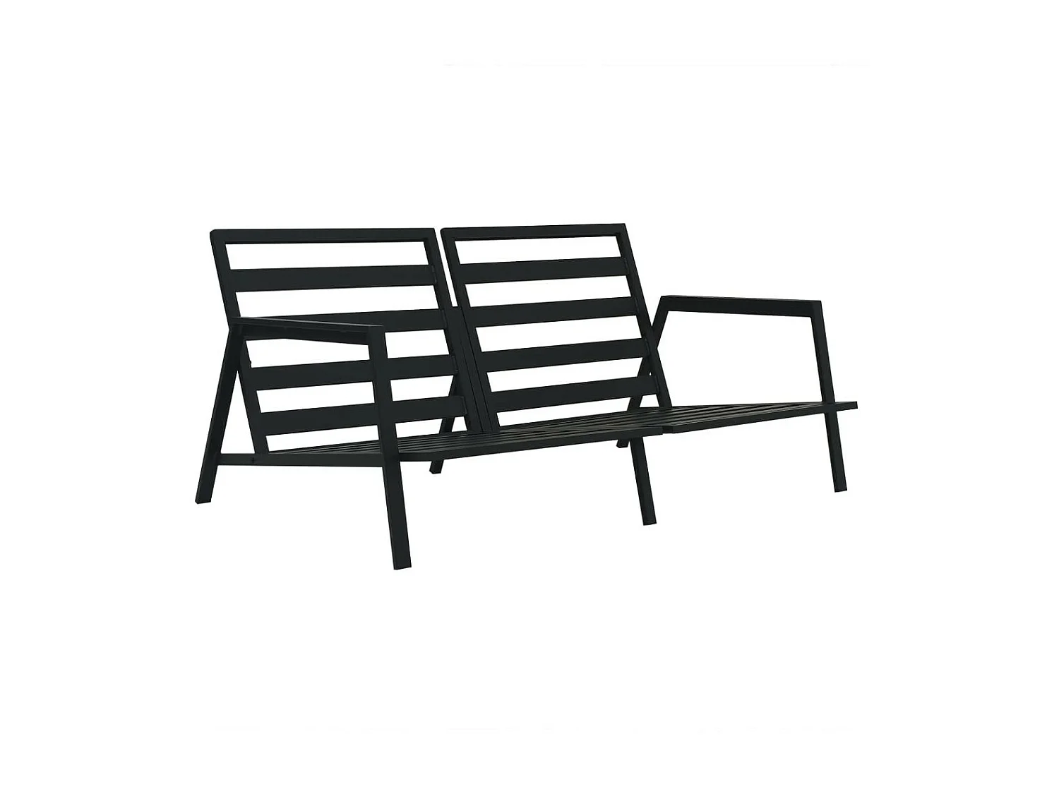 Salon de jardin 4 pcs avec coussins Aluminium Gris foncé