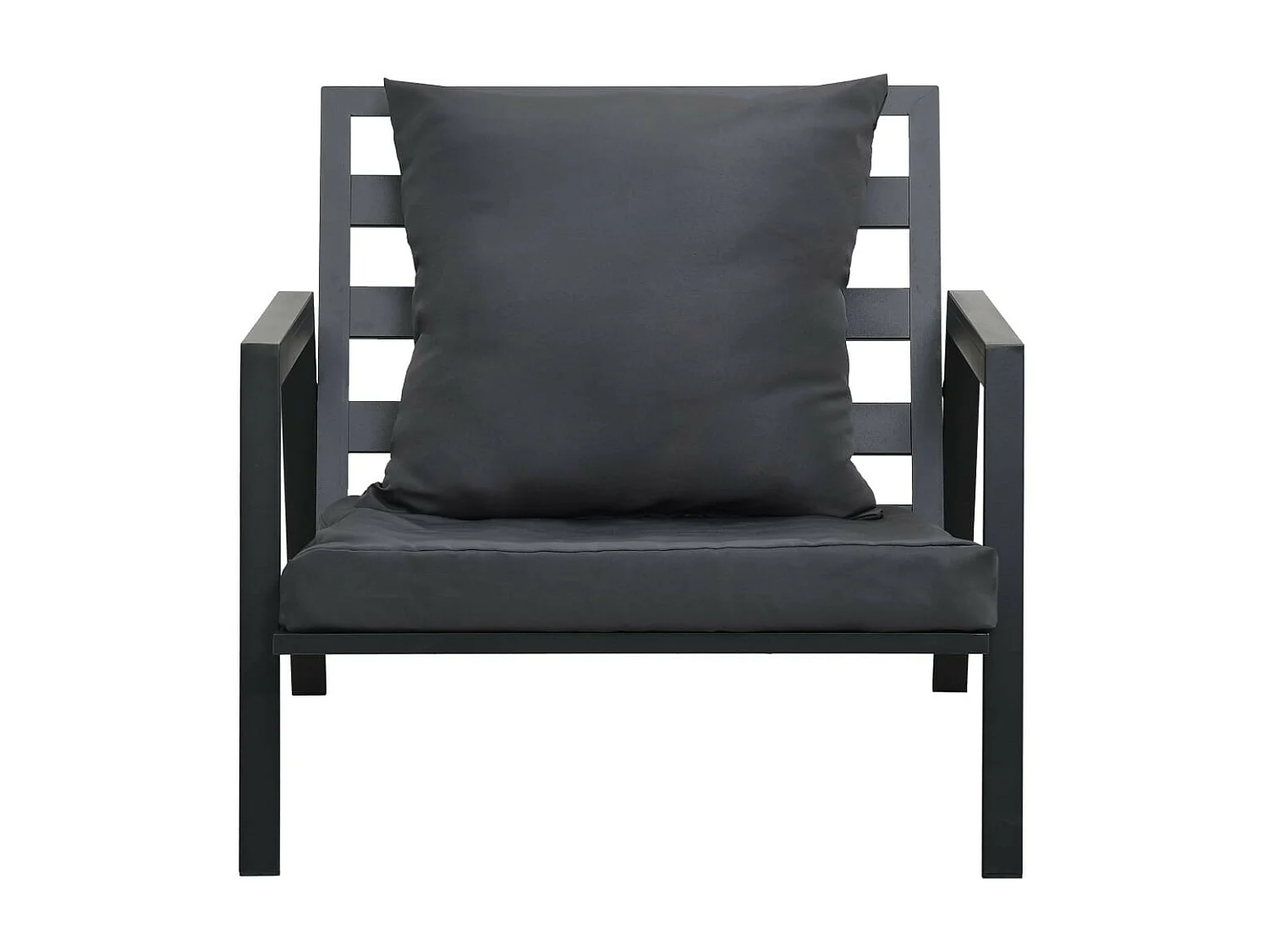 Salon de jardin 4 pcs avec coussins Aluminium Gris foncé