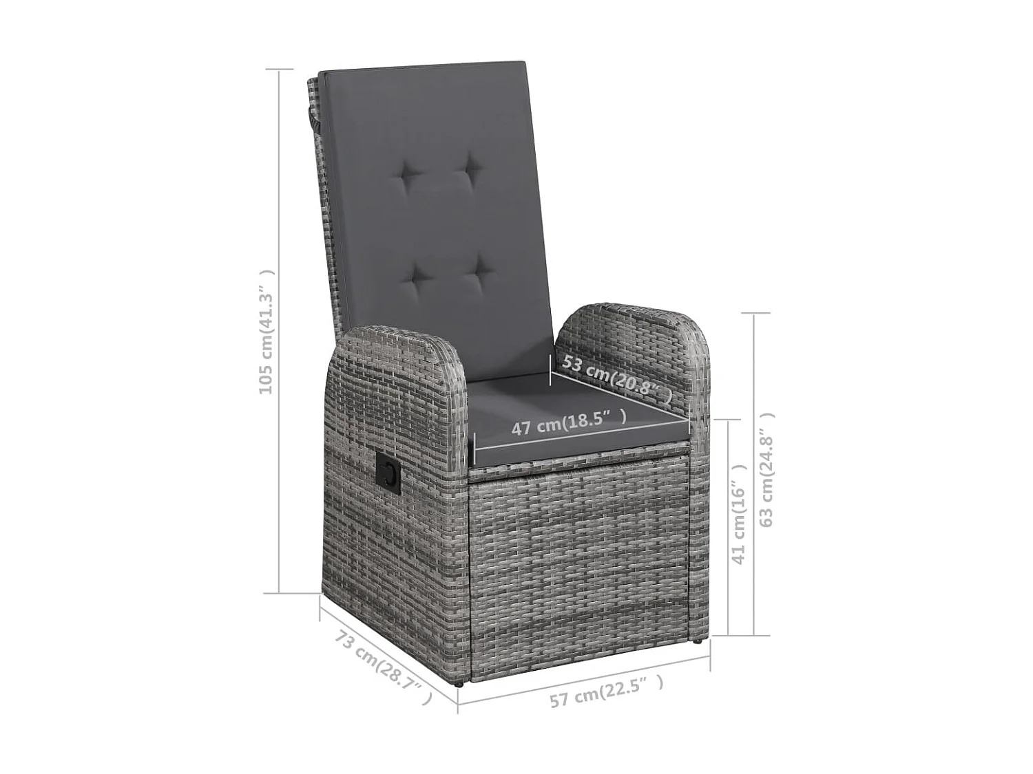 Ensemble de salle à manger de jardin 7 pcs Gris 16