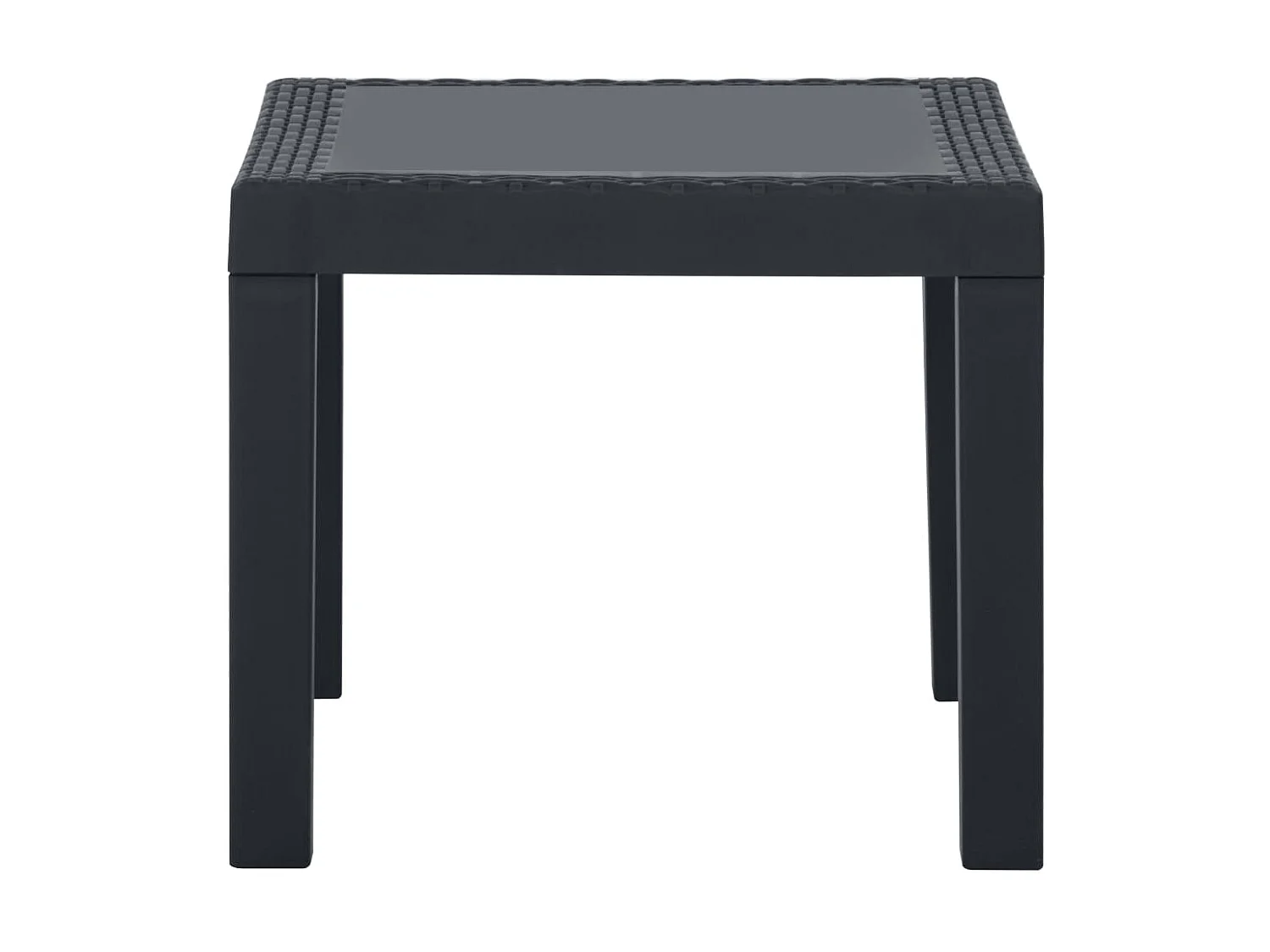 Salon de jardin 3 pcs avec coussins Plastique Gris