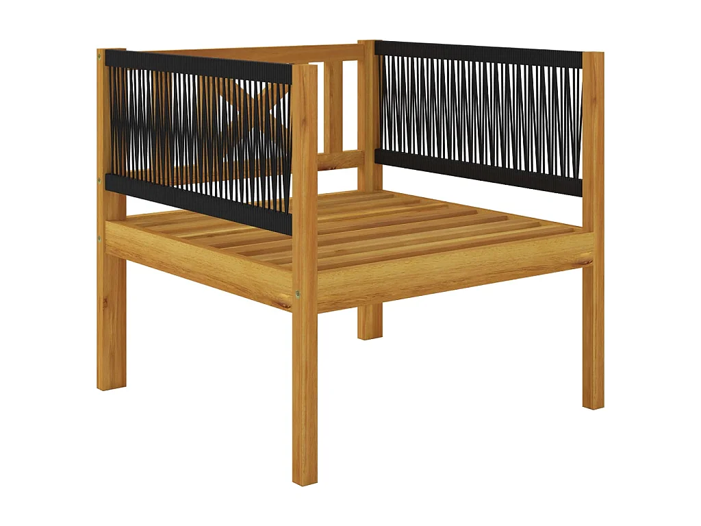 Salon de jardin 7 pcs avec coussins Crème Bois d'acacia solide