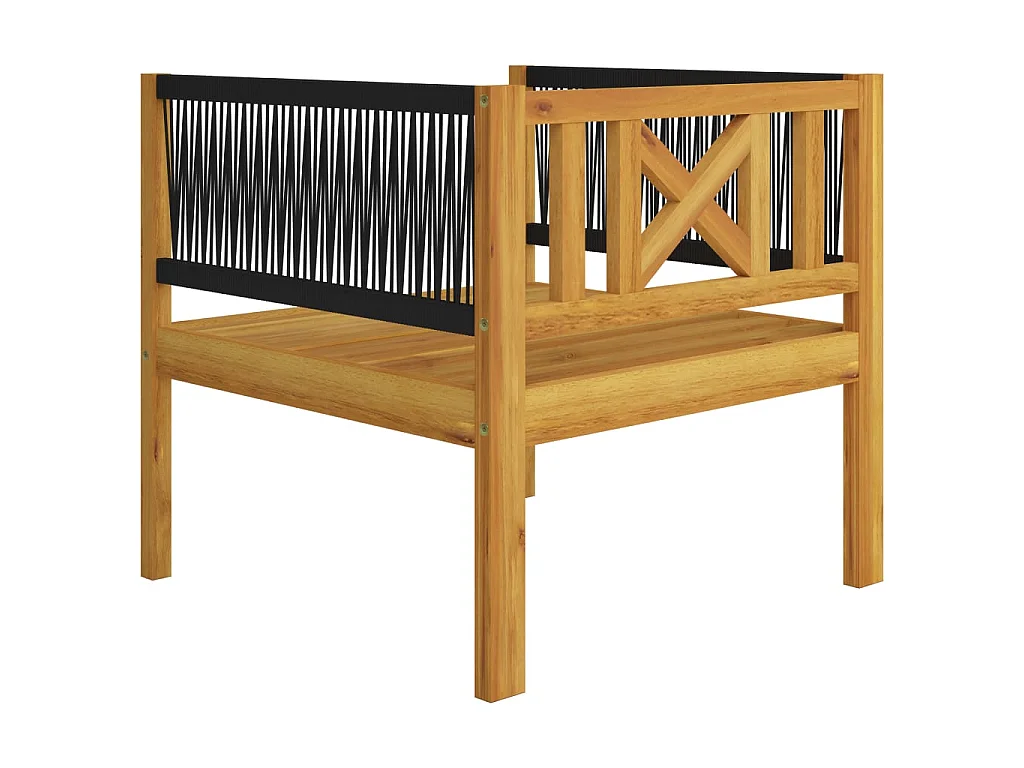 Salon de jardin 7 pcs avec coussins Crème Bois d'acacia solide