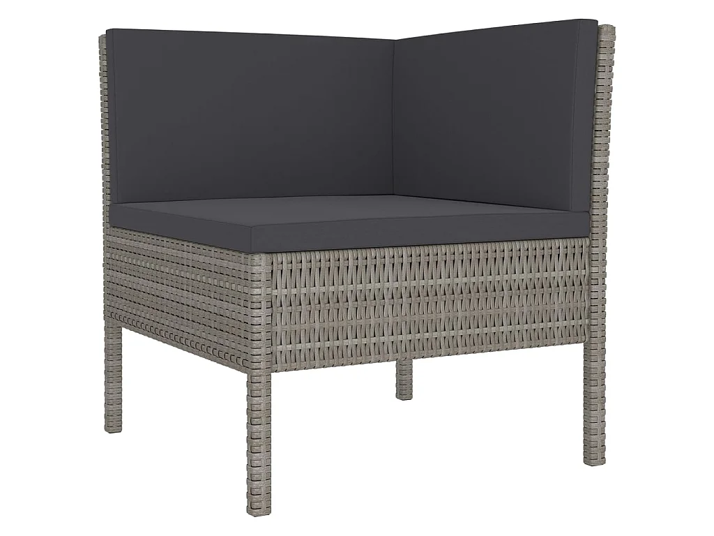 Salon de jardin 8 pcs avec coussins Résine tressée Gris 28