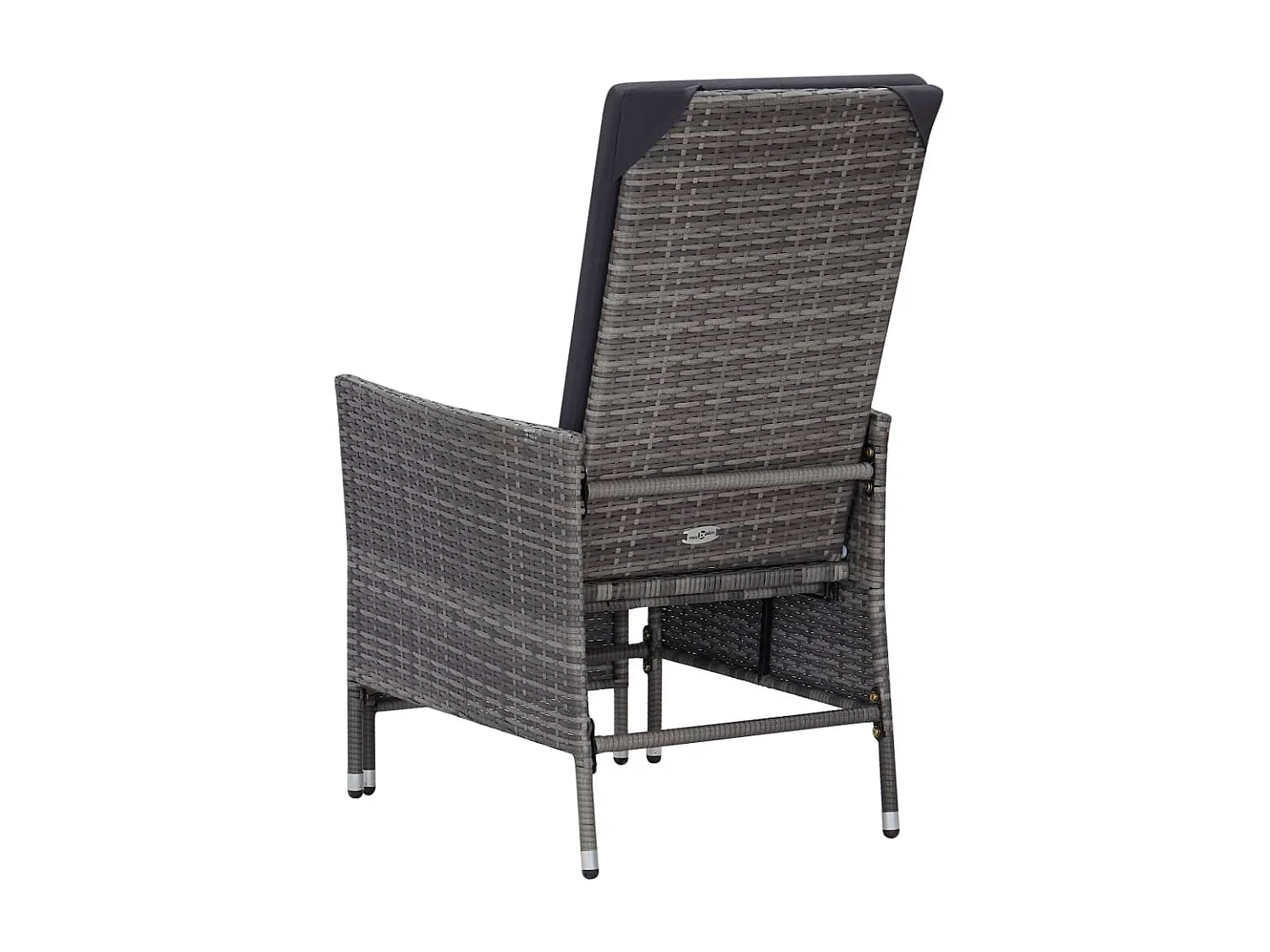 3-delige Loungeset met kussens poly rattan grijs