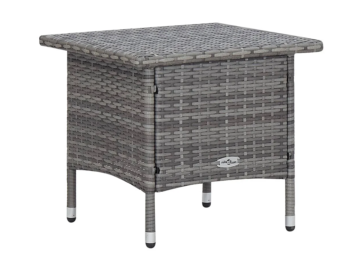 Salon de jardin 3 pcs avec coussins Résine tressée Gris 10