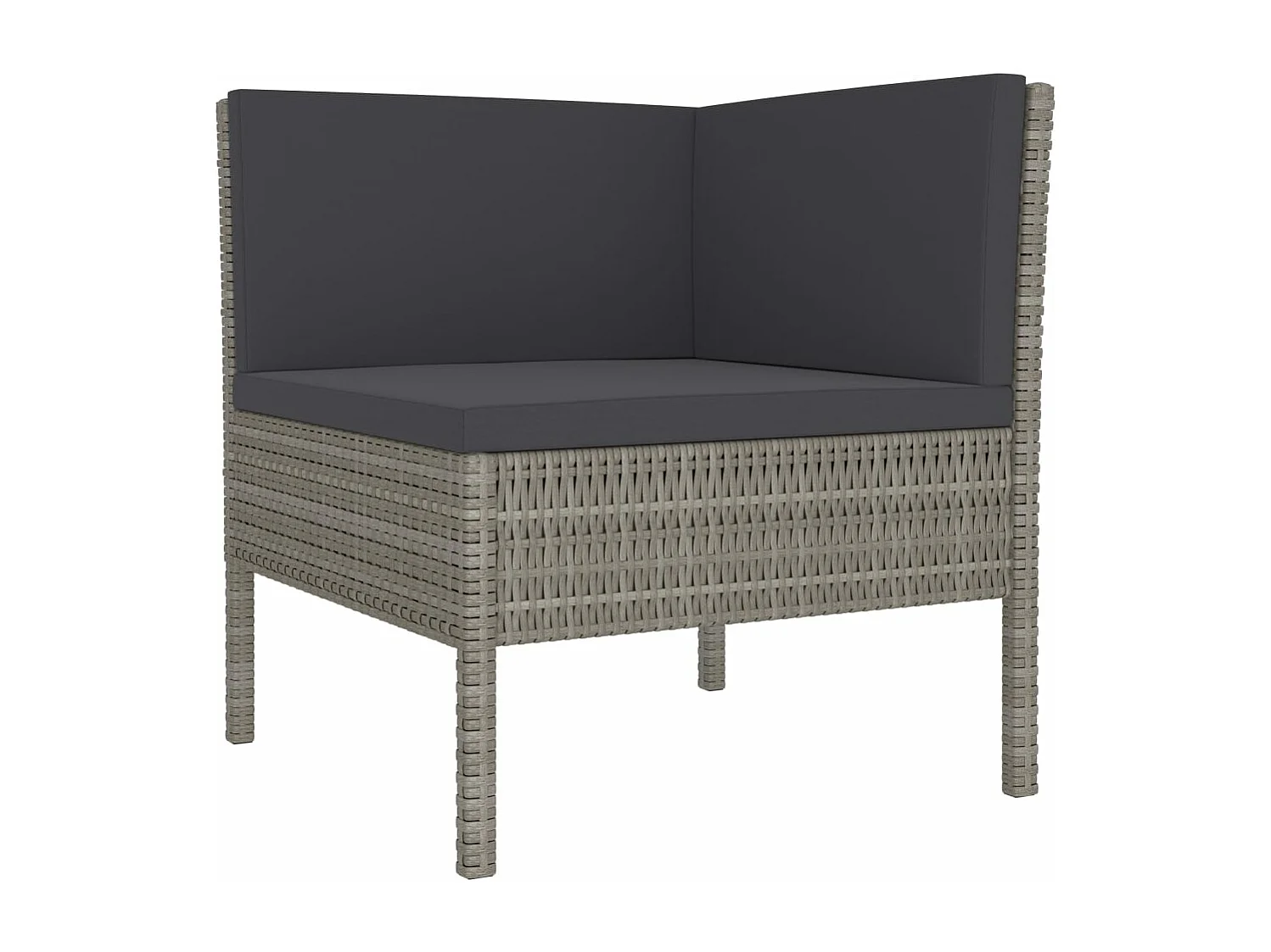 Salon de jardin 3 pcs avec coussins Résine tressée Gris 9